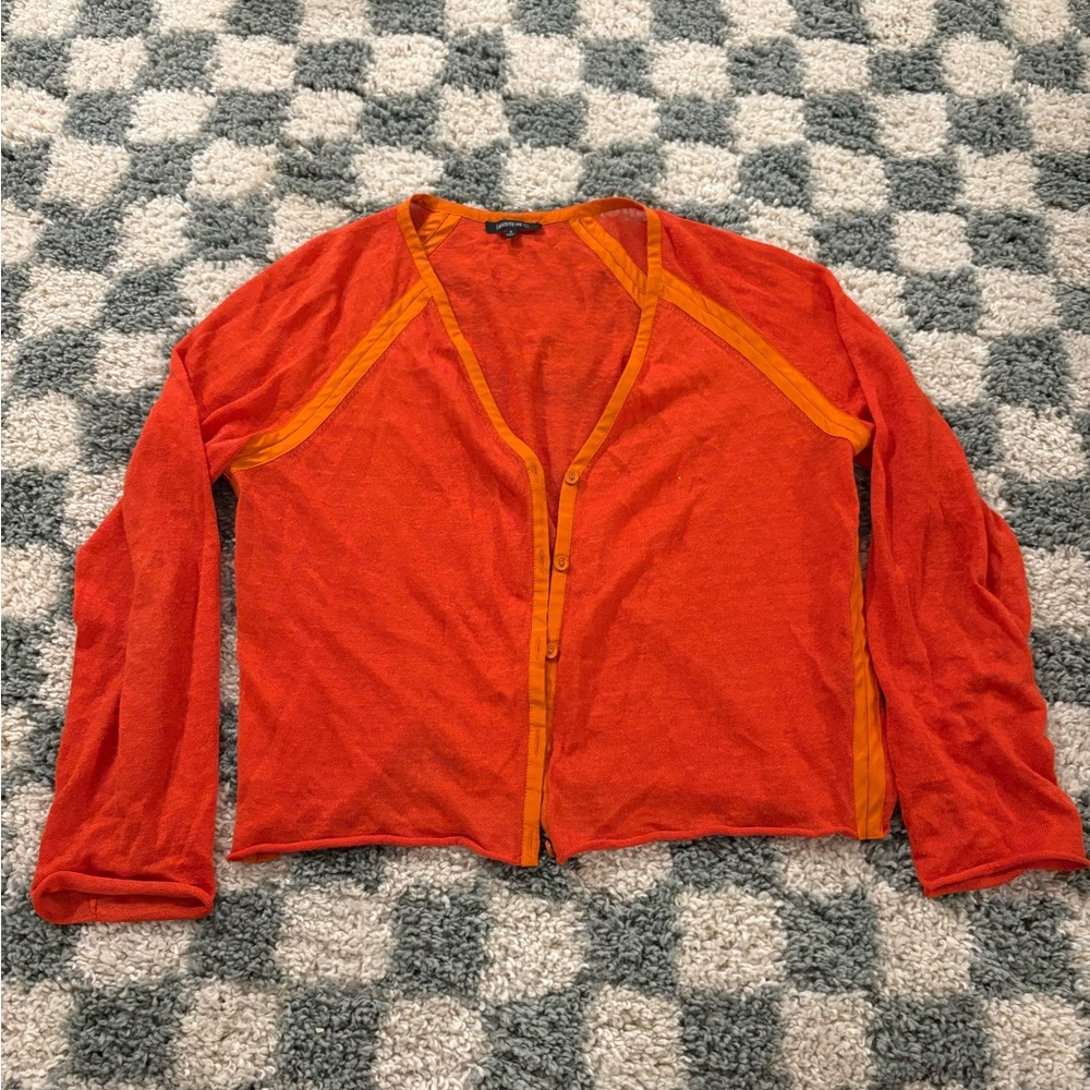 Lafayette 148 New York Bright Orange Knit Top